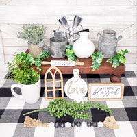 Simply Blessed Farmhouse Tiered Tray Décor Set