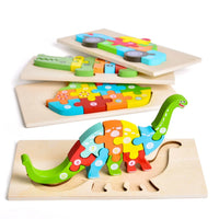 4-Pack Wooden Puzzles For Toddlers Age 2-4 Years Old