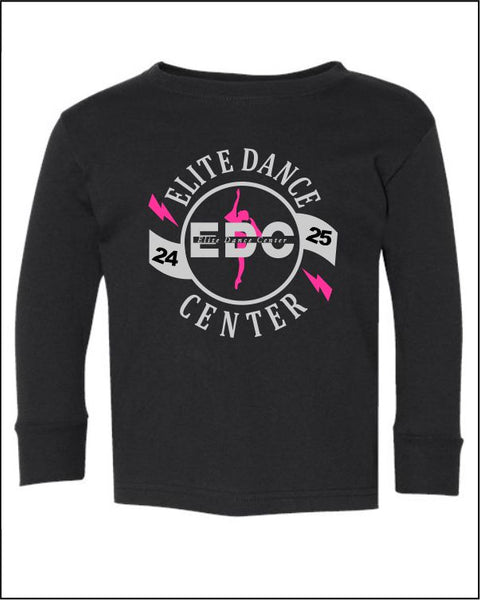 Toddler Long Sleeve - Black w/ pink