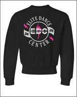 Youth Crewneck Sweatshirt - Black w/pink