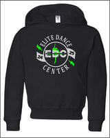 Youth Hooded Sweatshirt - Black w/green