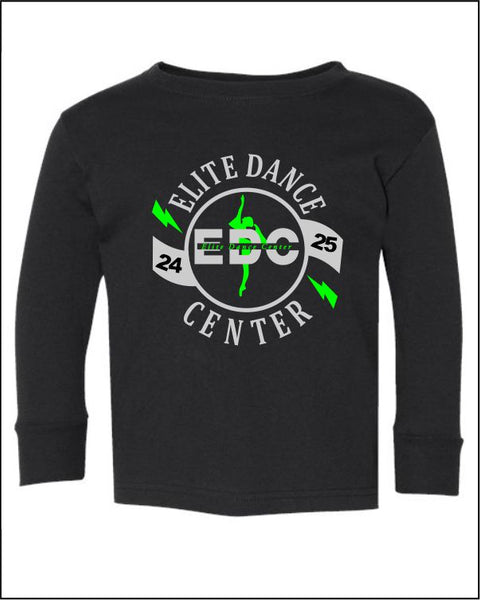 Toddler Long Sleeve - Black w/green