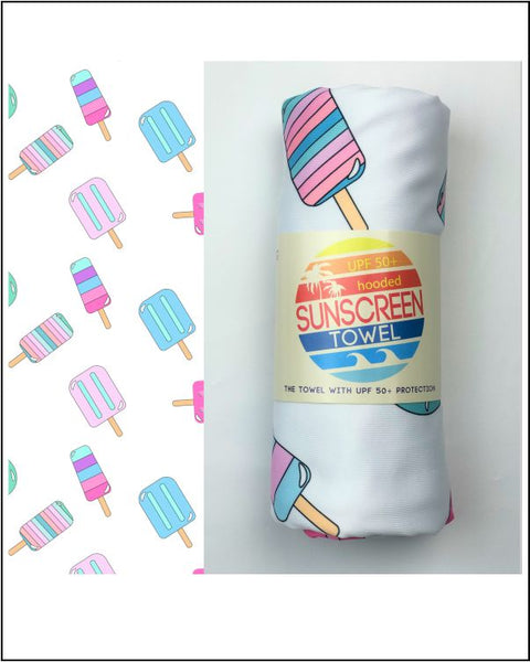 Hooded Child Sunscreen Towel - Popsicle