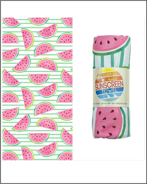 Hooded Child Sunscreen Towel - Watermelon