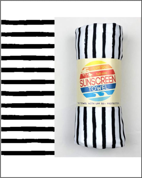 Full Size Adult Towel - Black Stripes