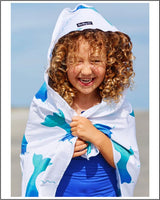 Hooded Child Sunscreen Towel - Blue Camo