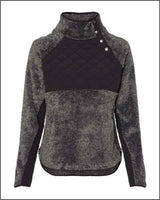 Boxercraft - Women's Quilted Fuzzy Fleece Pullover - Black