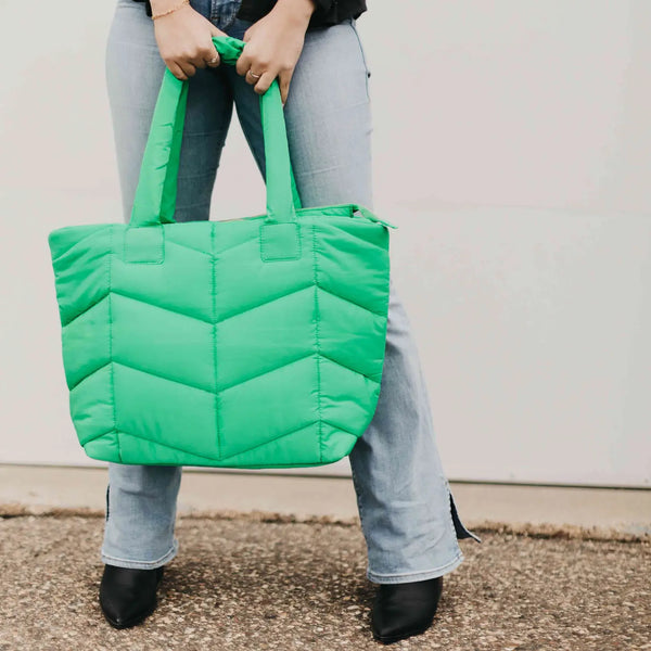 Naomi Nylon Tote Bag - Emerald