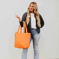 Naomi Nylon Tote Bag - Orange